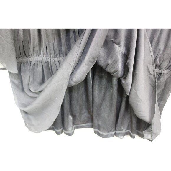 American Glamour by Badgley Mischka Black Sheer Chiffon Tunic-2X-Beaded-Lined - Picture 3 of 12